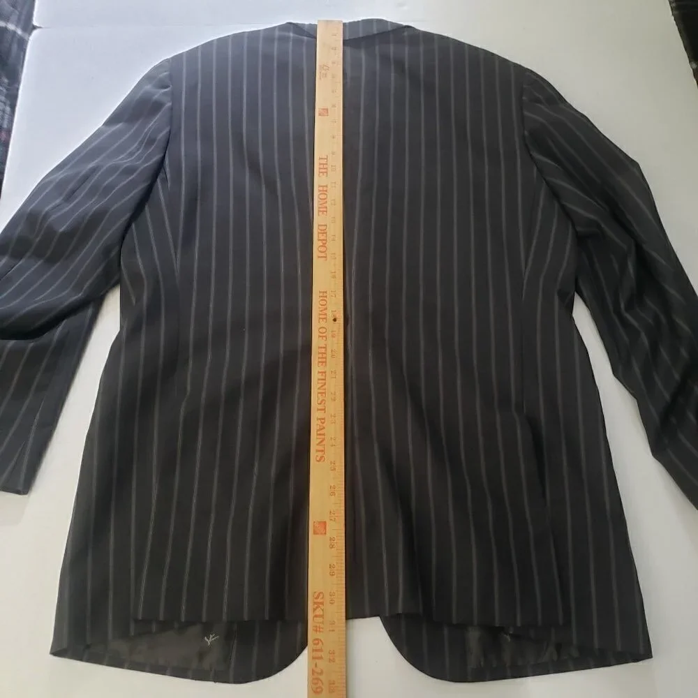 Isaia Napoli Striped Wool Mohair Blazer Double Vented Sport Coat Jacket Mens 54
